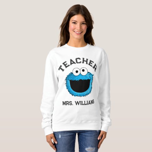 Sweatshirt Rue Sésame | Enseignant de Cookie Monster (Devant entier)