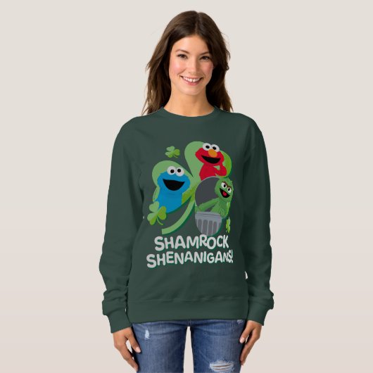 Sweatshirt Rue Sésame | Shenanigans shamrocks ! (Devant entier)