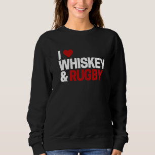 Sweatshirt Rugby Pour Hommes Femmes J'Aime Whiskey Rugby
