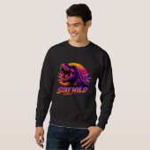 Sweatshirt Rugissement de T-Rex Néo Rétro (Devant entier)
