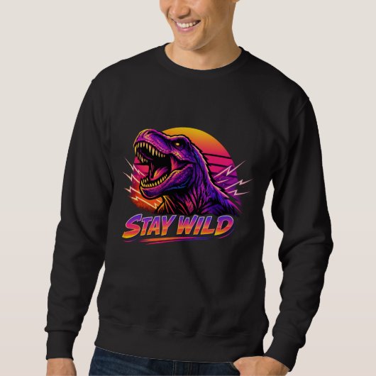 Sweatshirt Rugissement de T-Rex Néo Rétro (Devant)