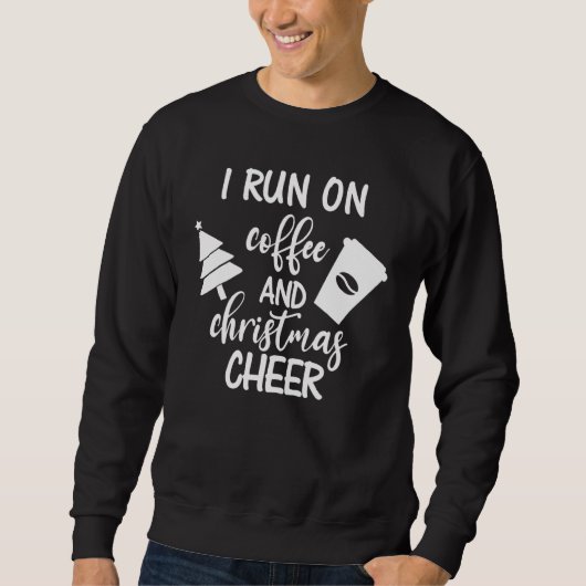 Sweatshirt Run On Coffee & Christmas Cheval Noël Caf (Devant)