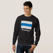 Sweatshirt Russie libre - Anglais - Bleu blanc Drapeau (Devant entier)