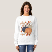 Sweatshirt Rustique Automne Citrouille Feuille Fleur sauvage (Devant entier)