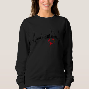 Sweatshirt Rythme cardiaque de la skyline de Hambourg Allemag