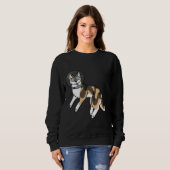 Sweatshirt Sable Husky Sibérien Dans L'Espace (Devant entier)