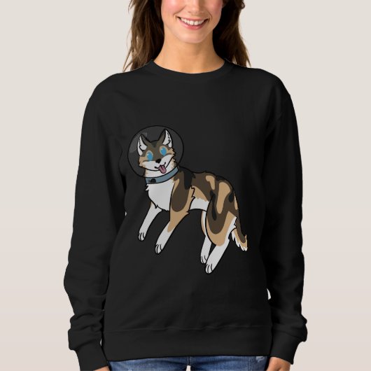 Sweatshirt Sable Husky Sibérien Dans L'Espace (Devant)