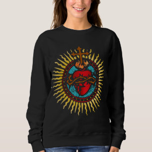 Sweatshirt Sacré Coeur de Jésus Art catholique Traditionnel L