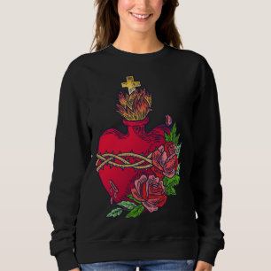 Sweatshirt Sacré Coeur de Jésus Art catholique Traditionnel L
