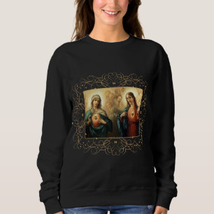 Sweatshirt Sacré Coeur et Immaculé Coeur Image Jésus et