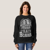 Sweatshirt Sacs de bière Planches Cornhole Détresse (Devant entier)