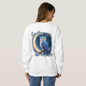 Sweatshirt Sage comme un hibou, Calme comme la lune (Dos entier)