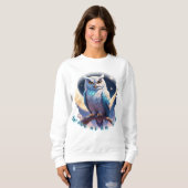 Sweatshirt Sage comme un hibou, Calme comme la lune (Devant entier)