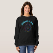 Sweatshirt Sailing Boating Steer Wheel Pop Art Admiral (Devant entier)