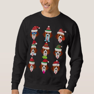 Sweatshirt SAINT BERNARD Chien face Père Noël Costume Noël