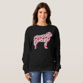 Sweatshirt Saint Bernard Hearts Amoureux des chiens chiot Sai (Devant entier)