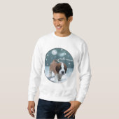 Sweatshirt Saint Bernard Puppy Cadeaux de Noël (Devant entier)