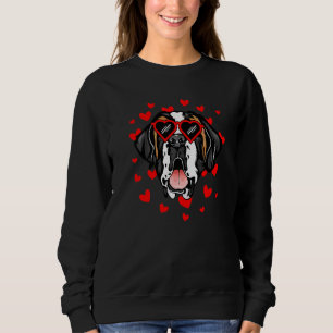 Sweatshirt Saint Bernard Valentines Jour Chien Amour Coeur Gl