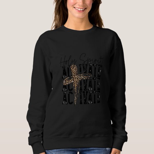 Sweatshirt Saint-Esprit Activation Léopard Jésus chrétien (Devant)