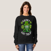 Sweatshirt Saint Hat Tricks St Patrick's Day Hockey Hat Trick (Devant entier)