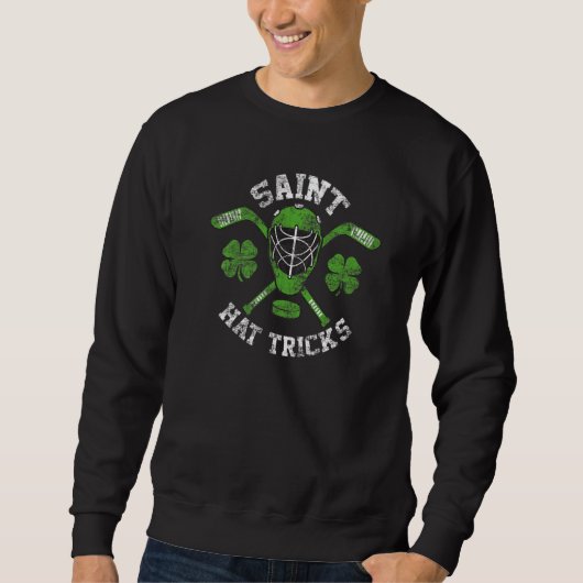 Sweatshirt Saint Hattrick st Patrick's Day Hockey Hat Tricks  (Devant)