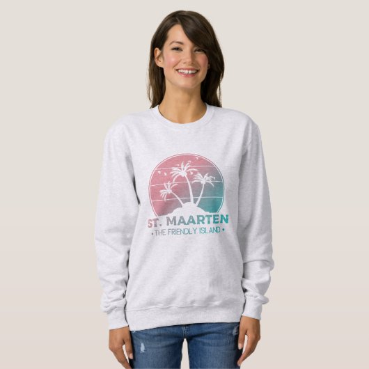 Sweatshirt Saint-Martin | Sint Martin Retro Gradient (Devant entier)