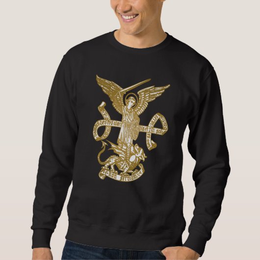 Sweatshirt Saint Michael L'Archange Catholique Ange Jaune (Devant)