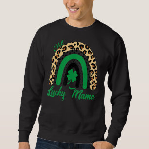 Sweatshirt Saint Patricks Day Cheetah Rainbow Shamrock One Lu