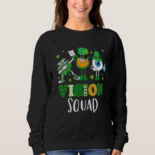 Sweatshirt Saint Patrick's Day Vision Escouade Optométris Opt (Devant)