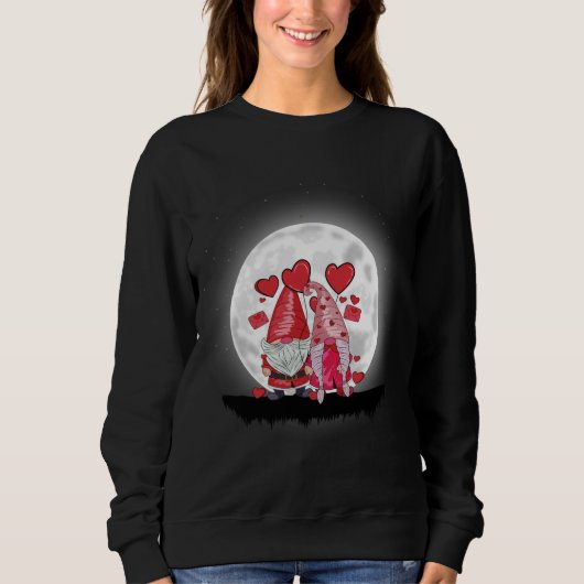 Sweatshirt Saint Valentin Amour mignon Gnome Holding Heart Fu (Devant)