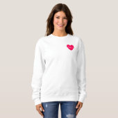 Sweatshirt Saint Valentin blanche/rose mignonne Saint Valenti (Devant entier)