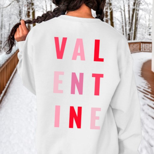 Sweatshirt Saint Valentin blanche/rose mignonne Saint Valenti
