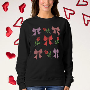 Sweatshirt Saint-Valentin Bows rouges et roses mignons