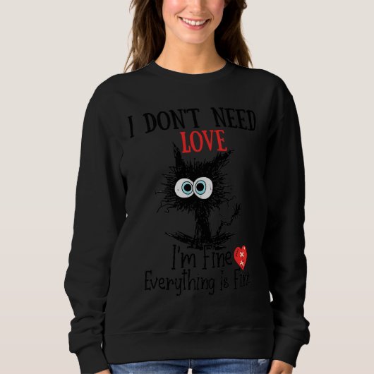 Sweatshirt Saint Valentin Chat (Devant)