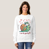 Sweatshirt Saint Valentin de l'escargot drôle courant (Devant entier)