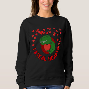 Sweatshirt Saint-Valentin Dinosaure rex Je vole des coeurs G