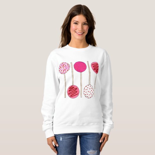 Sweatshirt Saint Valentin Pink Cake Pop Pops Bakery Sweet (Devant entier)