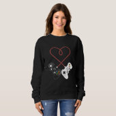 Sweatshirt Saint Valentin Plaisir du joueur : Inspiré du coeu (Devant entier)