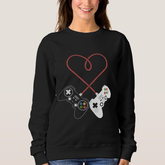 Sweatshirt Saint Valentin Plaisir du joueur : Inspiré du coeu (Devant)