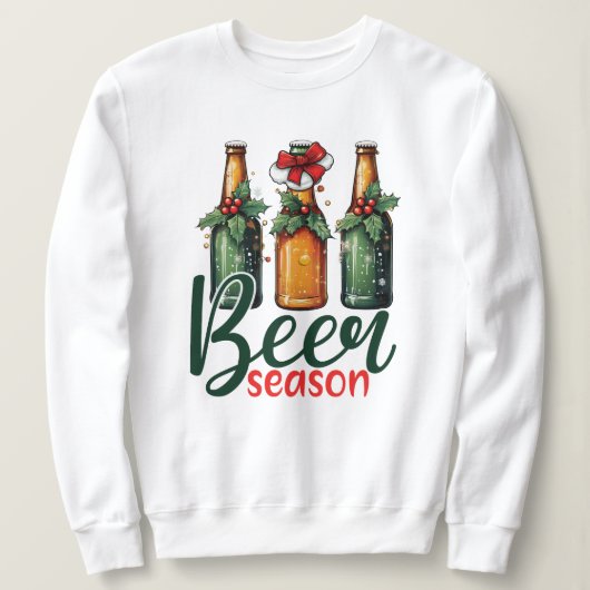 Sweatshirt Saison de bière de Noël drôle (Design devant)