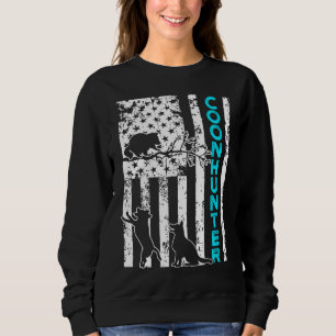 Sweatshirt Saison de chasse au raton laveur USA Flag Coon Hun