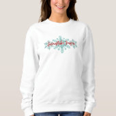 Sweatshirt Saison de flocon de neige Script hiver Turquoise N (Devant)