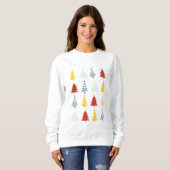 Sweatshirt Saison de vacances, Joyeux Noël, Arbre de Noël (Devant entier)