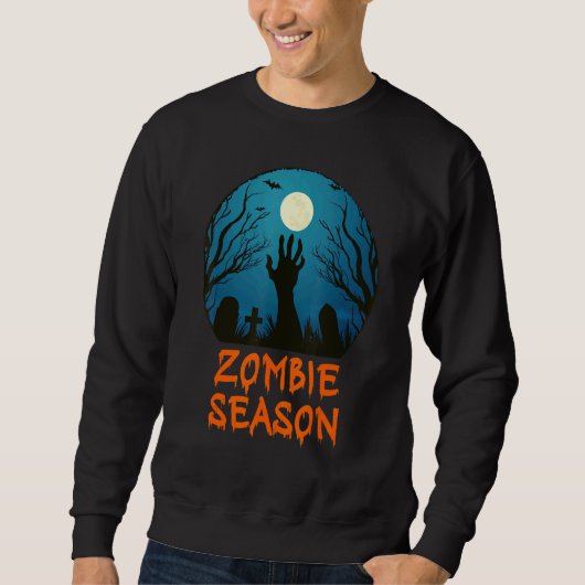 Sweatshirt Saison des zombies Cimetière au clair de lune Enfa (Devant)