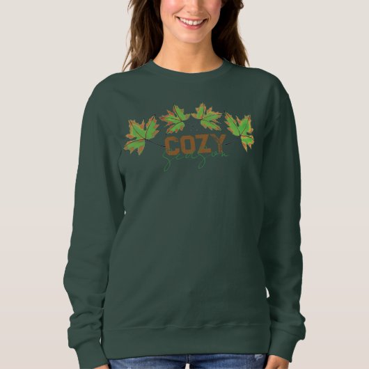 Sweatshirt Saison douillette automne feuilles design (Devant)