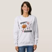 Sweatshirt Saison éffrayante Retro Halloween Super (Devant entier)