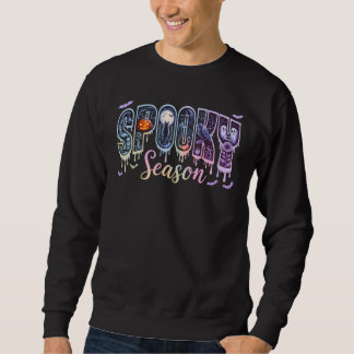 Sweatshirt Saison irisée et effrayante Halloween Chat noir ci