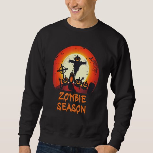 Sweatshirt Saison Zombie Lune Céramique effrayant Enfants Gar (Devant)
