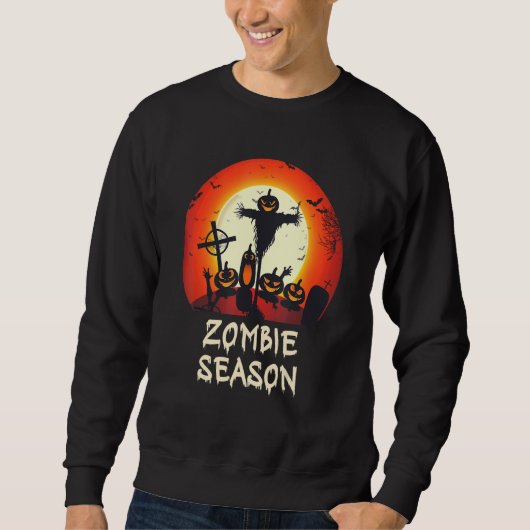 Sweatshirt Saison Zombie Lune Céramique effrayant Enfants Gar (Devant)