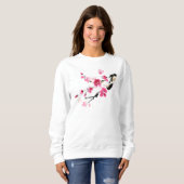 Sweatshirt Sakura rose fleurs Printemps Peinture art (Devant entier)